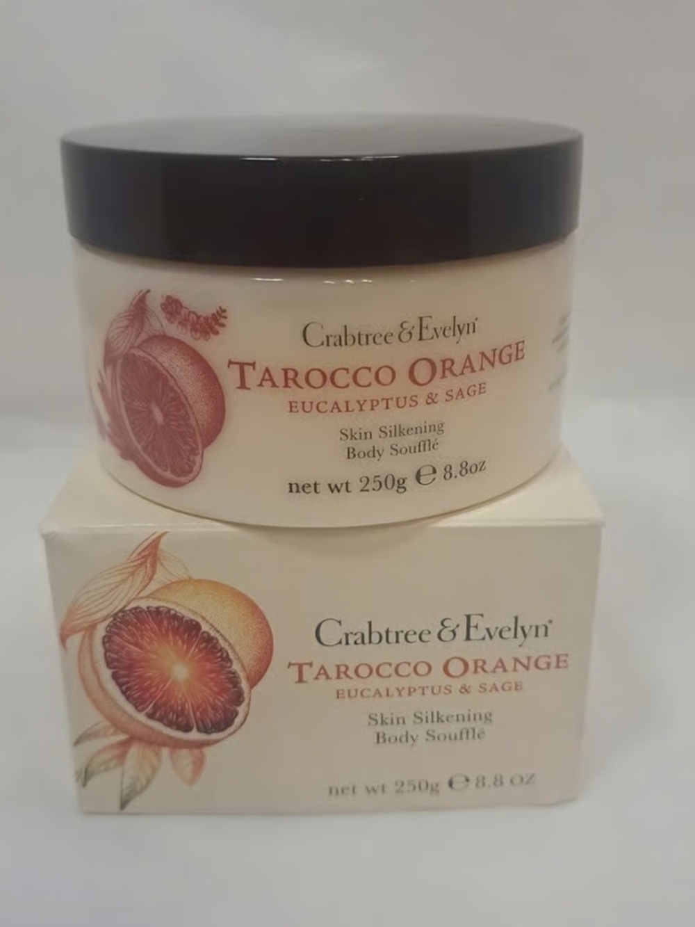 Crabtree & Evelyn TAROCCO ORANGE Skin Silkening Body Souffle 8.8 oz -90% FULL